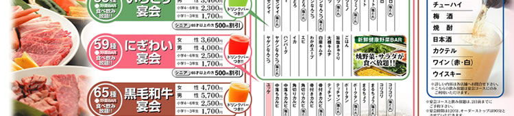 焼肉食べ放題 飲み放題宴会